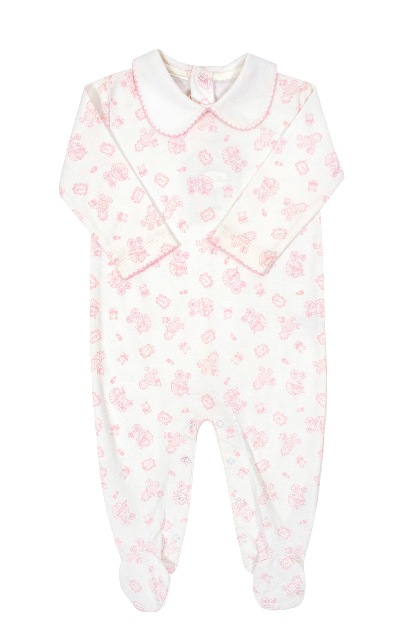 Long sleeve Peter-Pan snap footie