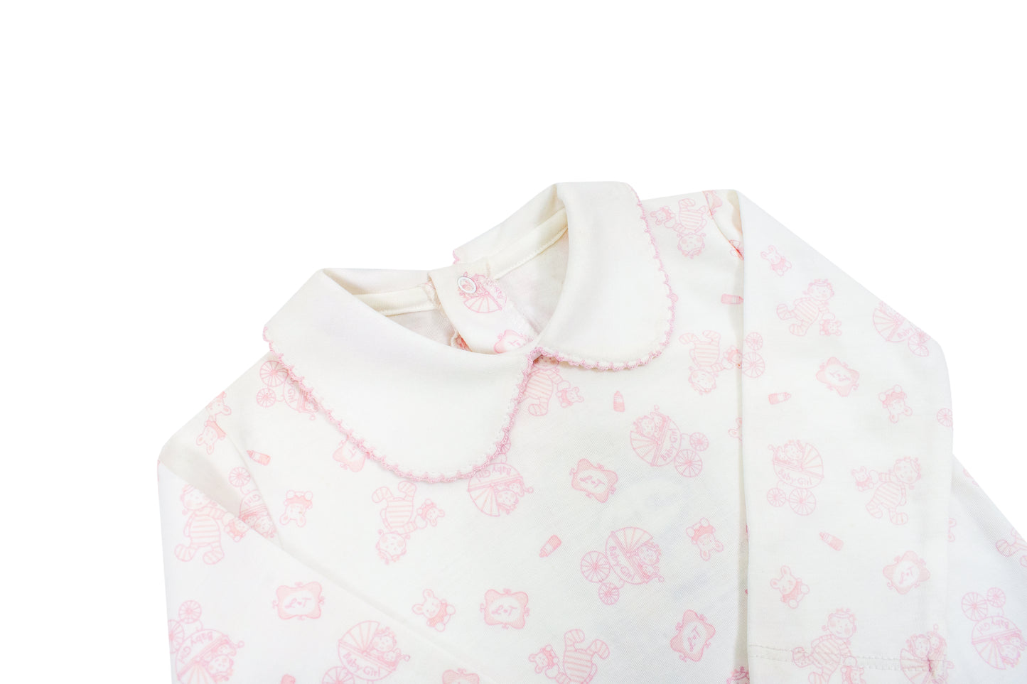Long sleeve Peter-Pan snap footie