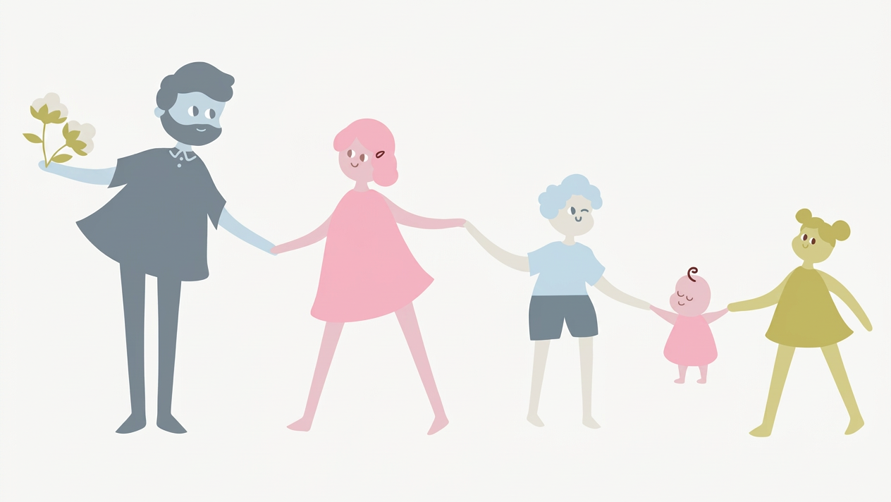 Enhanced family banner illustration