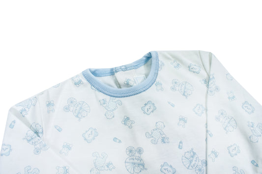 Long sleeve pajama snap footie