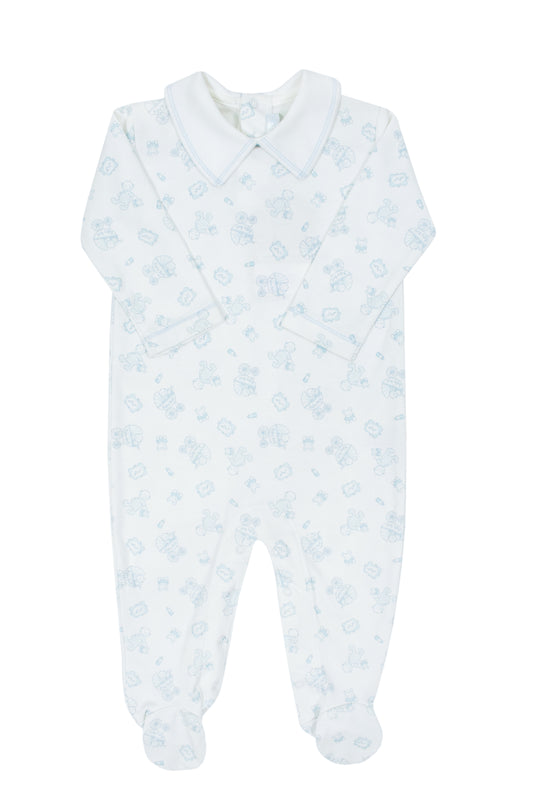 Long sleeve Peter-Pan snap footie