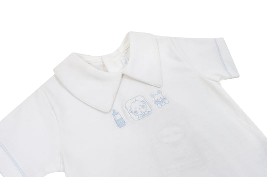 Short sleeve Peter Pan collar body